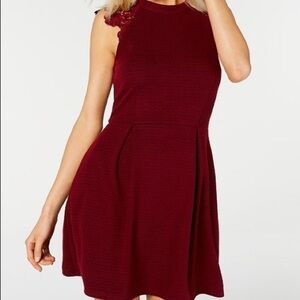 Speechless Juniors Lace-Contrast Fit & Flare dress